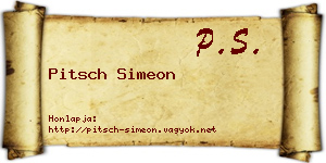 Pitsch Simeon névjegykártya